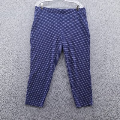 T Tahari Womens Pull On Cropped Ponte Legging 1X Navy Blue White NEW