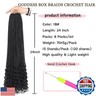 24 Inch Goddess Box Braids Crochet Hair with Curly Ends 8 Packs Pre-looped 3X Goddess Braids Hair Extensions Synthetic Boho Box Braiding Hair for Women (15Strands/pack 1B#)