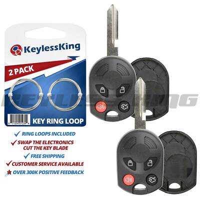 2x Keyless Entry Remote Car Key Fob Shell Case Cover for Ford OUCD6000022 4b