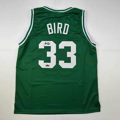 Facsimile Autographed Larry Bird Boston Green Reprint Laser Auto Jersey Men's XL