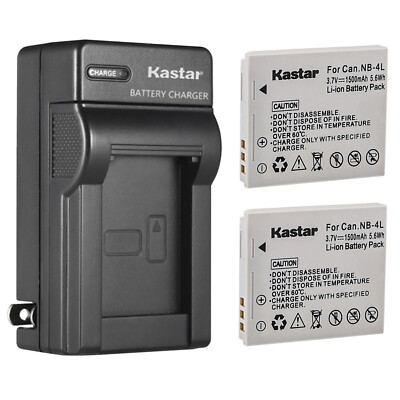 Kastar Battery Wall Charger for Canon NB-4L NB-4LH Canon Digital IXUS 30 IXUS 40