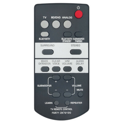 FSR71 ZK72120 Replace Remote Fit for Yamaha Sound Bar Yamaha YAS-203 YAS-CU203