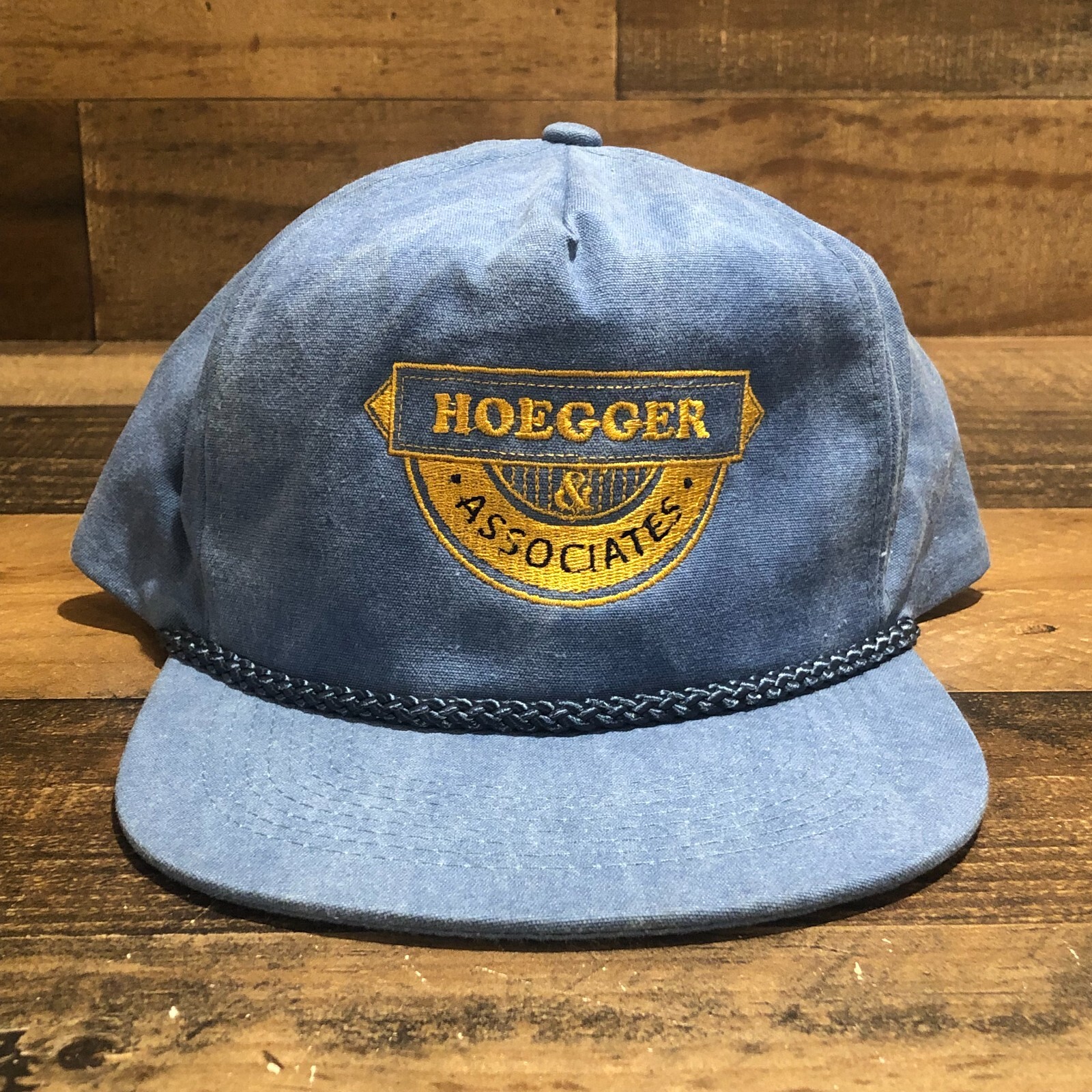 Vintage Hoegger & Associates Hat Snapback Cap Mens Blue 90s
