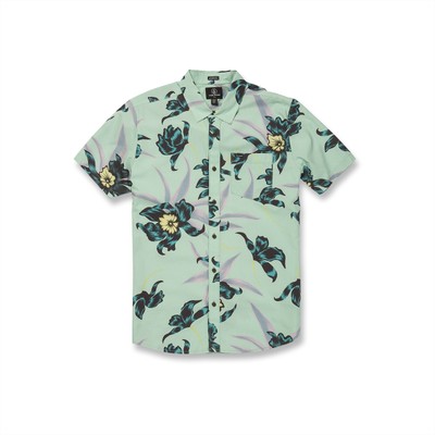 

Мужская рубашка на пуговицах с короткими рукавами Volcom Island Time, Red orange