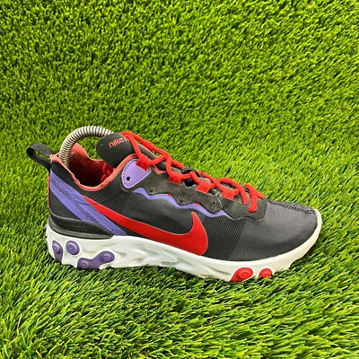 Nike React Element 55 Womens Size 7.5 Black Athletic Shoes Sneakers CQ9903-001