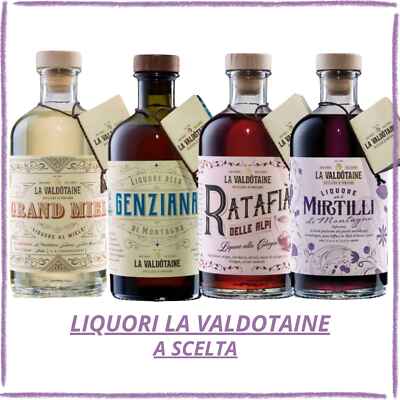 Liquori La Valdotaine 700ml Ciliegie Genziana Miele Mirtilli Liquore Idea Regalo