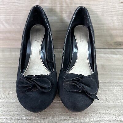 sole senseability black open toe sling back faux suede heels shoes size 10m 274801871401