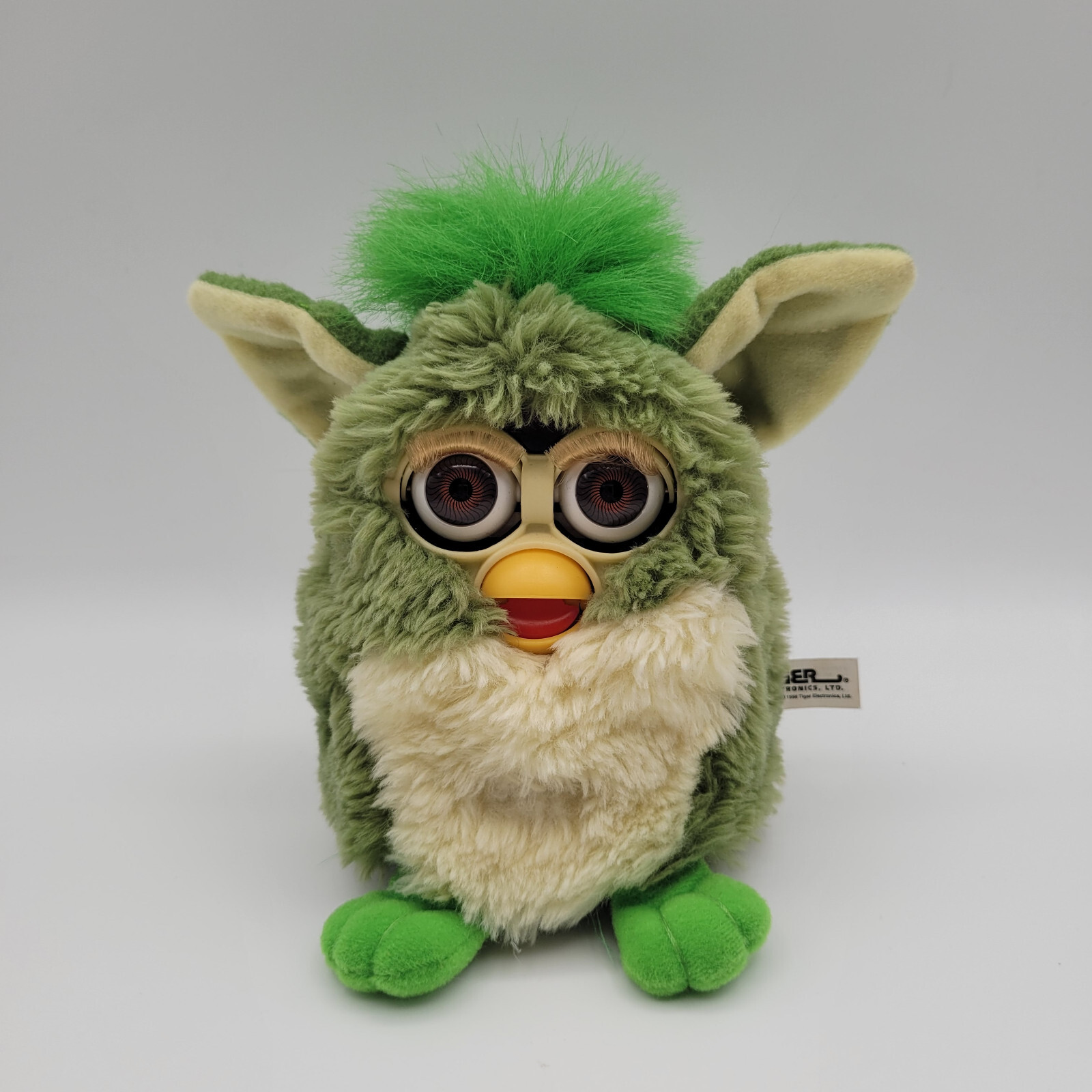 Furby 1998 Frog Green Fur Brown Eyes Working Model 70-800
