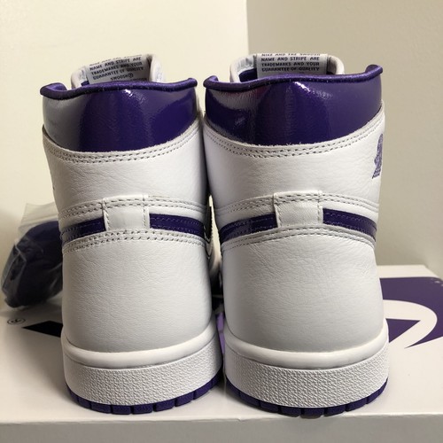Pre-owned Jordan Brand Women's Nike Air  1 High Og Shoes White Court Purple Cd0461-151