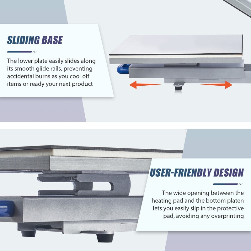 Heat Press Machine Auto Open Clamshell 16x20 Slide Out Base T Shirt Heat Press