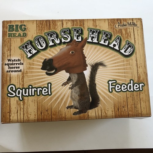 Horse Head Squirrel Feeder Big Head Archie McPhee Gag Gift Fun Accoutrements