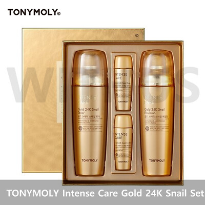 TONYMOLY Intense Care Gold 24K Snail 2pcs Gift Set Toner Emulsion - Tracking