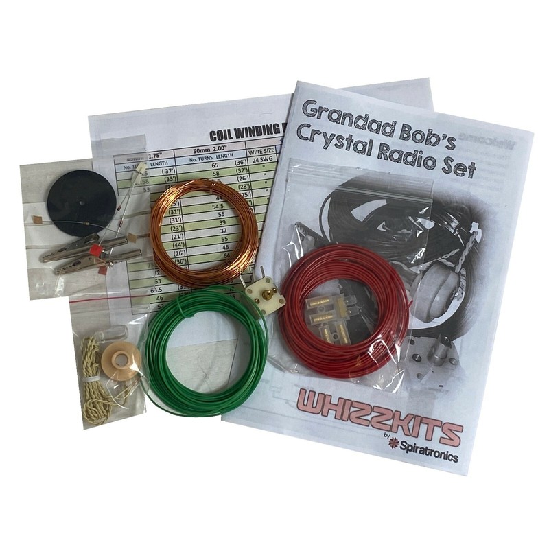Grandad Bobs Crystal Radio Set Electronics Project Kit Whizzkits Cat