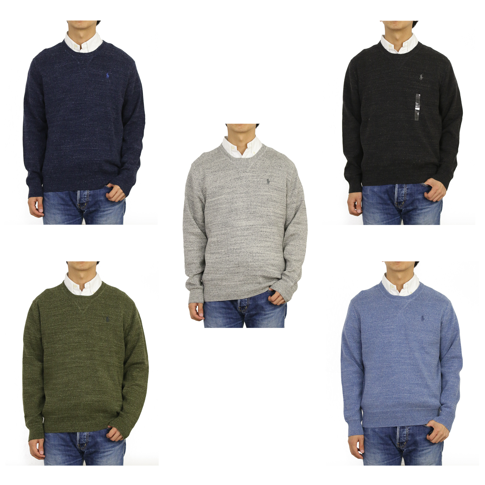 

Polo Ralph Lauren Pullover Crew Sweatshirt Свитер с прошитым V-образным вырезом — 4 цвета