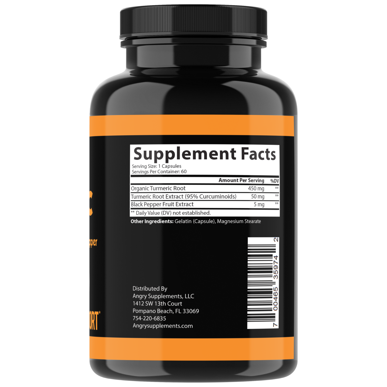 Angry Supplements Ultra Pure Turmeric Curcumin w. Black Pepper Pills, 4 ...
