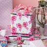 Homeral Pink Bow Wrapping Paper Roll - Mini Roll - 17 Inch x 33 Feet - Pink Ribbon Pearl Bow Perfect for wrapping paper for girls Valentine's Day, Girls Birthday, Bachelorette Party, Baby Shower.