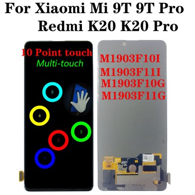 Super AMOLED For Xiaomi Mi 9T 9T Pro Redmi K20 K20 Pro LCD Display Touch Screen