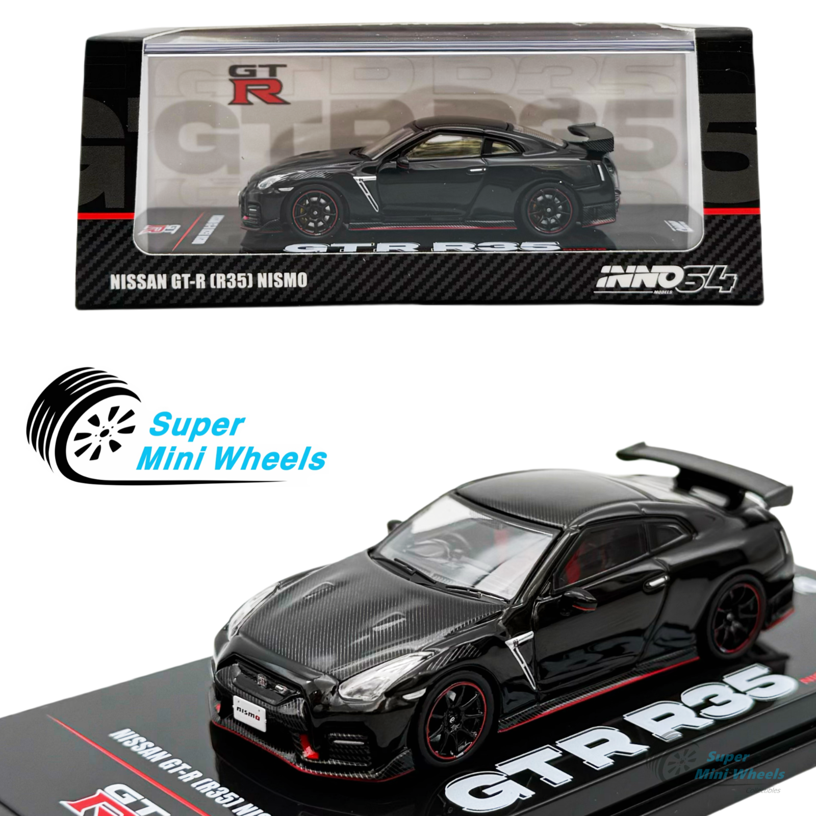 INNO64 1:64 Nissan GT-R R35 Nismo Black | eBay