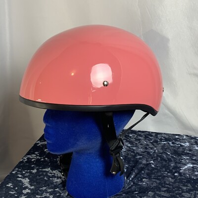 DAYTONA HELMETS DOT SKULL CAP W/O VISOR- HI-GLOSS PINK Size Medium