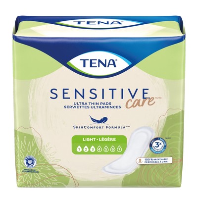 TENA Sensitive Care Ultra Thin Light Pads, 10'' Long Pack(age) of 24