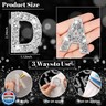 26Pcs Rhinestone Iron on Letters Patches 6.5cm Iron on Rhinestone Letters Bling Glitter A-Z Alphabet Applique Letters Iron on Patches for Clothes Bag Pants Shoes Cellphone Decor DIY Crafts (Silver)
