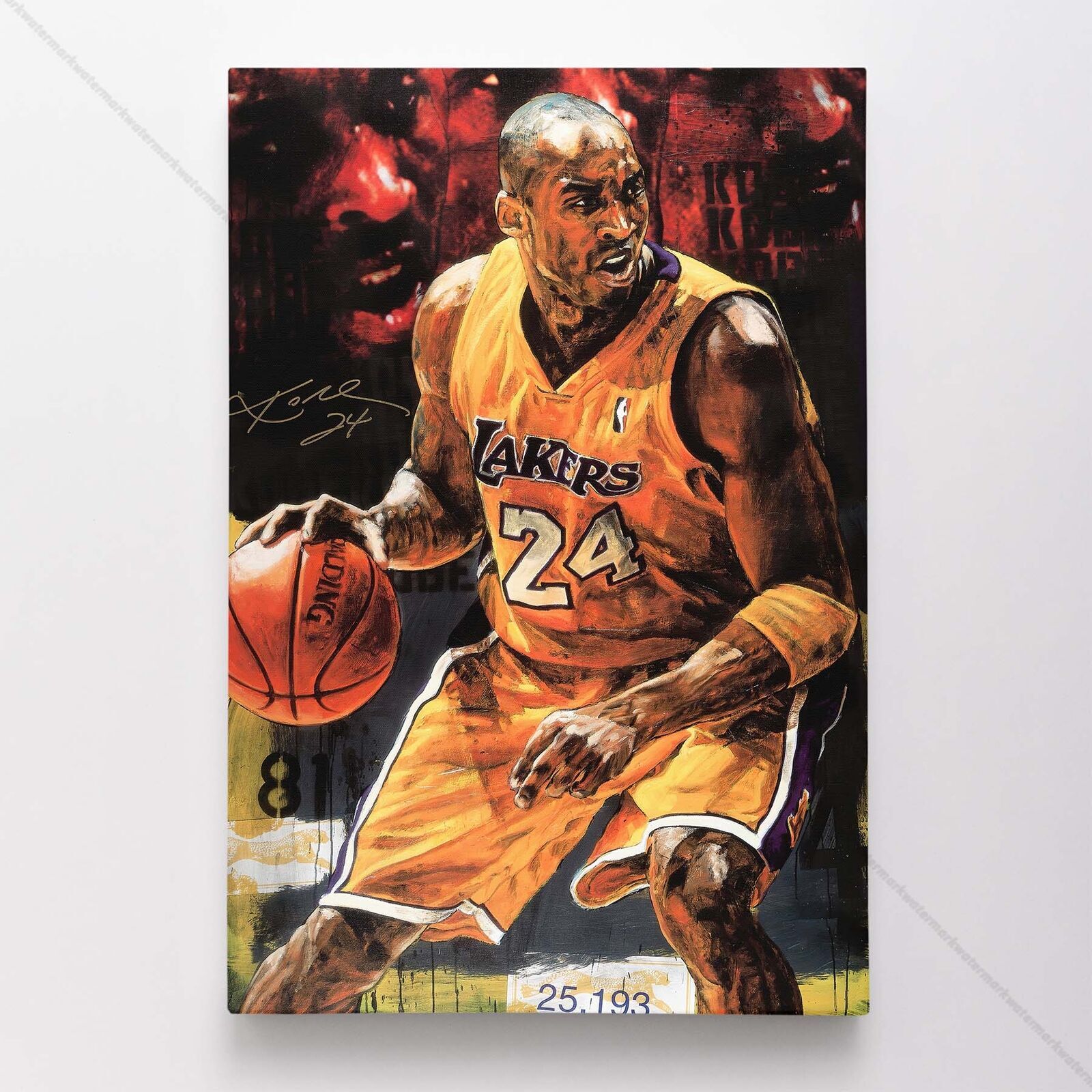 Kobe Bryant Poster Canvas LA Lakers NBA Basketball Black Mamba Art Print #9413
