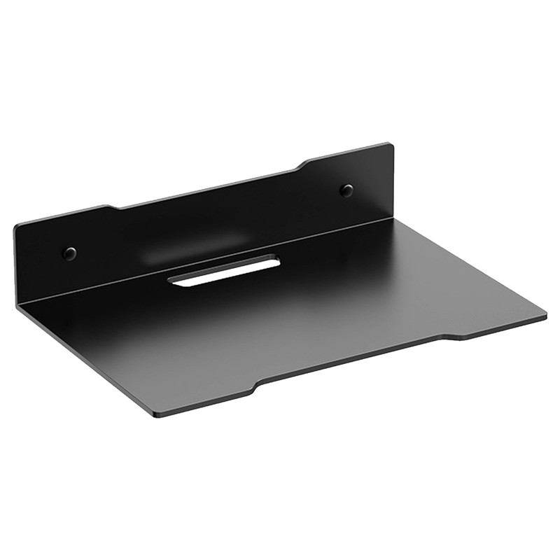 Glass Shelf Under TV Holds Cable Box & Gaming Components Wall Mount Hides Wires
