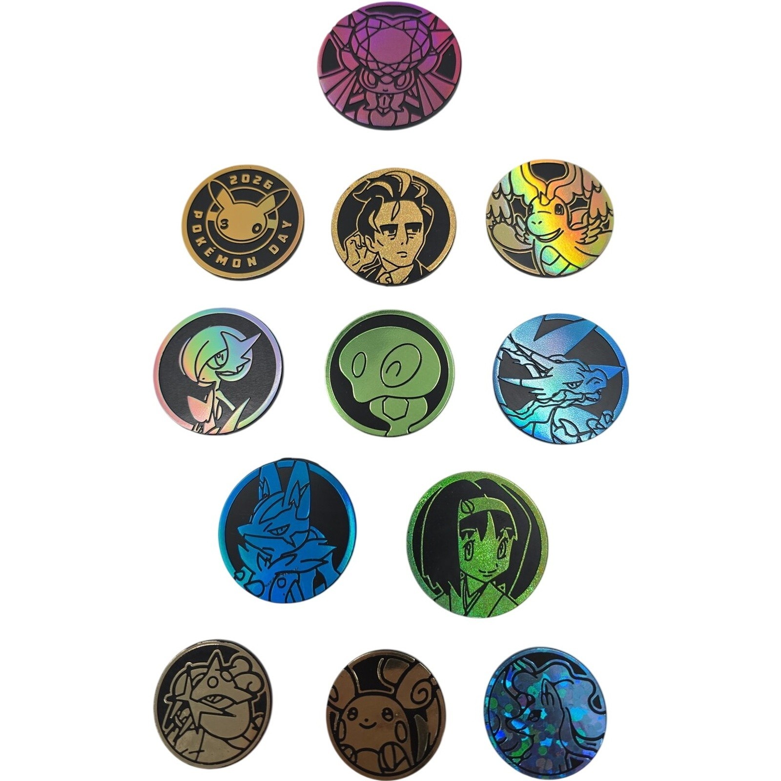 Pokemon TCG Official Coin Pikachu Dragonite Lucario Gardevoir Lot of 12