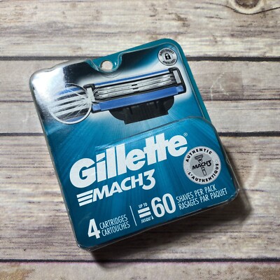 Gillette Mach3 Refill Razor Blades 4 Cartridges For Mach 3 NEW