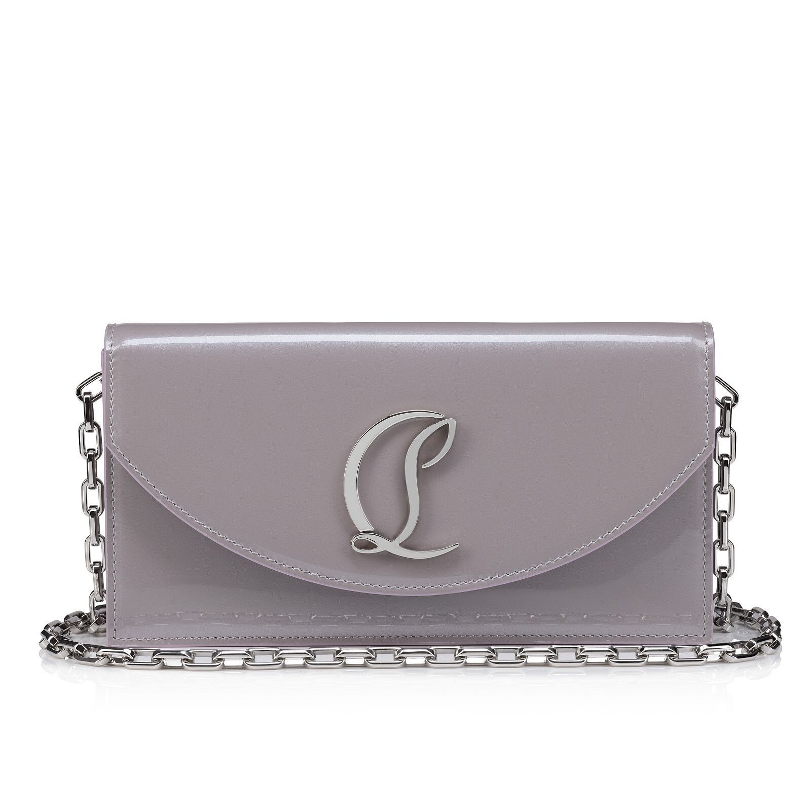 CHRISTIAN LOUBOUTIN Loubi54 Mauve Patent Leather Clutch New