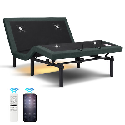 Electric Queen Size Adjustable Bed Frame with Wireless RemoteUSB Smart Bed Base