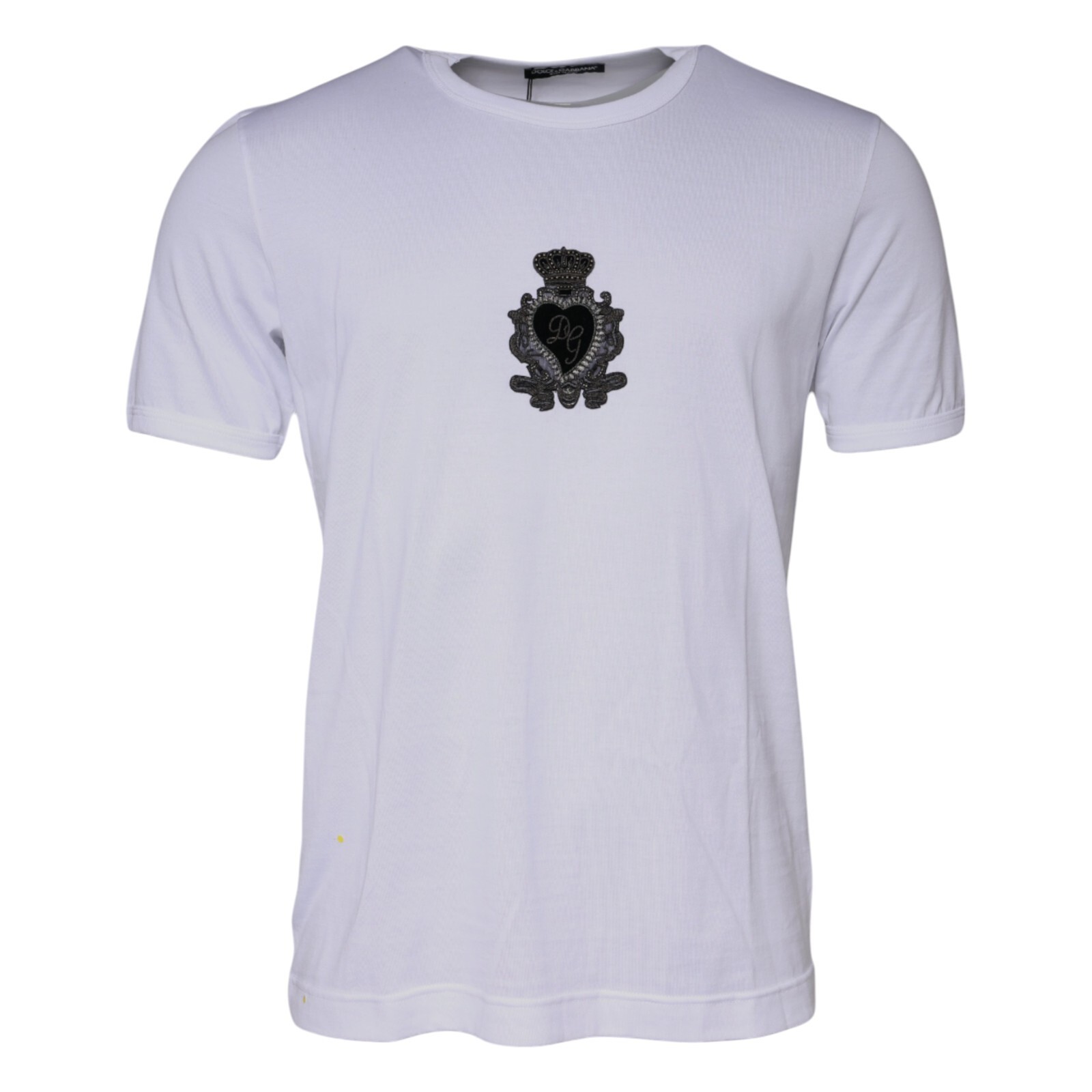 DOLCE & GABBANA T-shirt White Logo Heart Cotton Crew Neck DOLCE & GABBANA T-shirt White Logo Heart Cotton Crew Neck