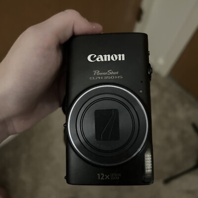Canon PowerShot ELPH 350 HS/IXUS 275 HS Black 20.2MP Digital Camera EUC 