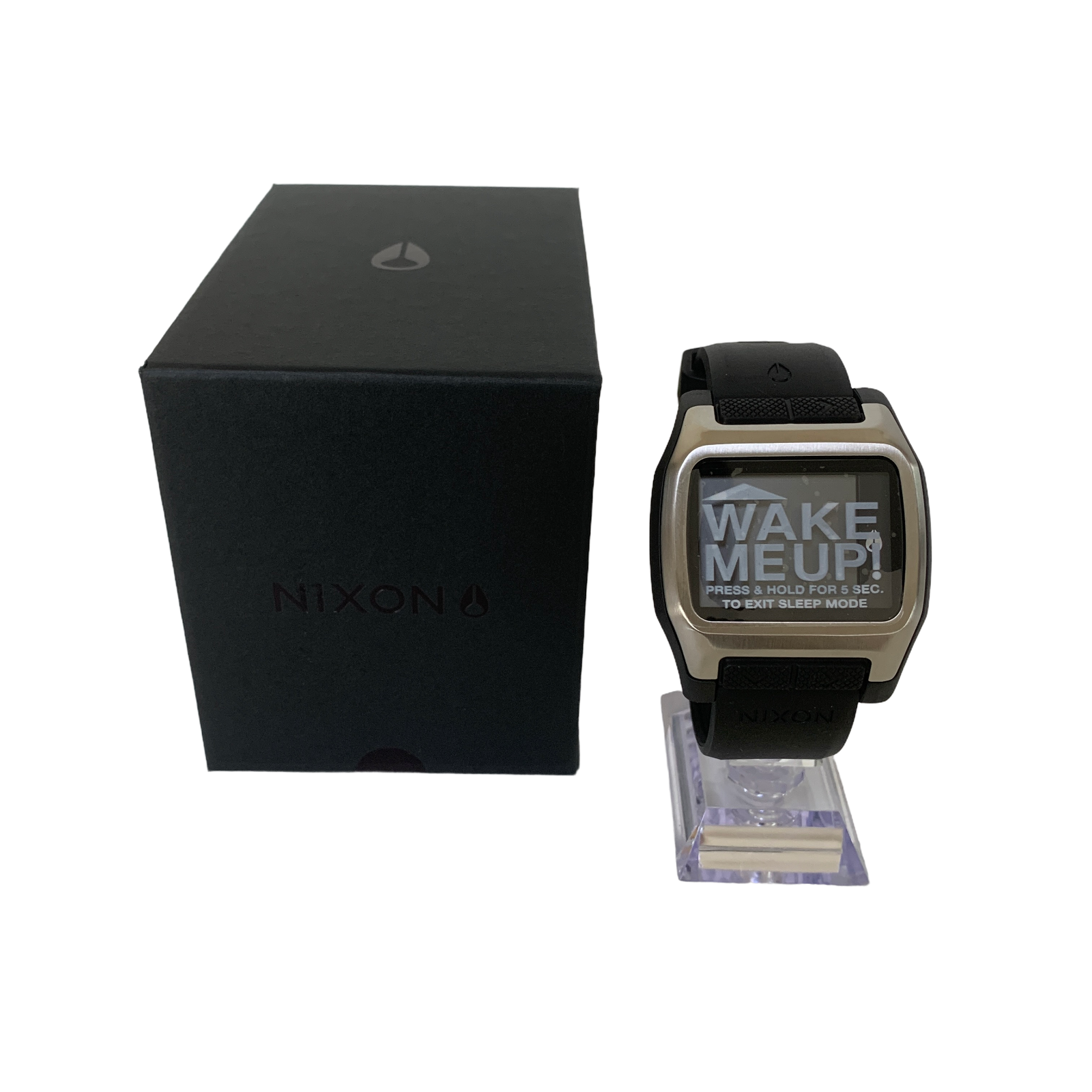 Pre-owned Nixon High Tide Men's Digital Surfing Watch Quartz Silver Resin Silicone Band