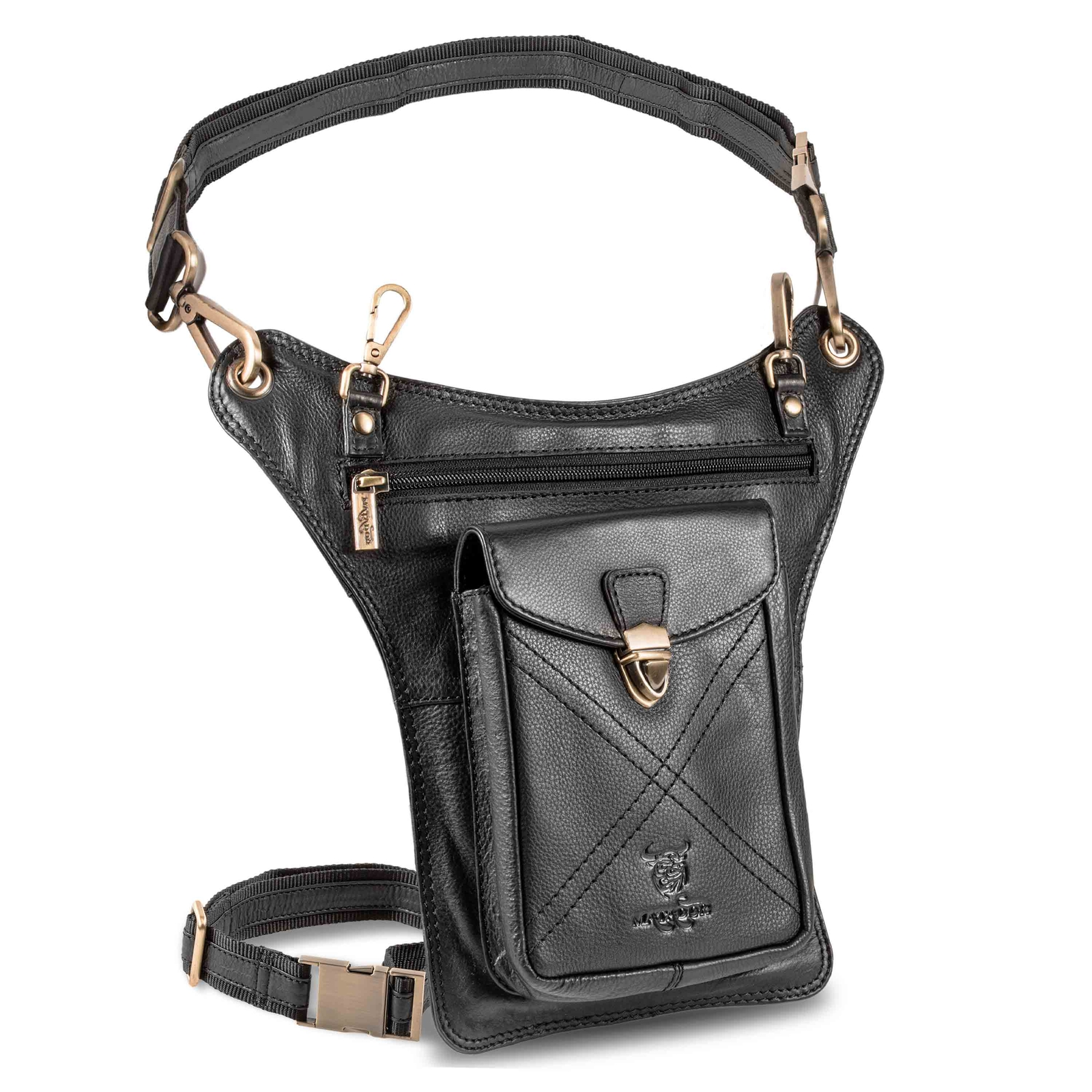 MATADOR Schultertasche Damen Herren Umhängetasche Reisetasche Unitasche Schwarz