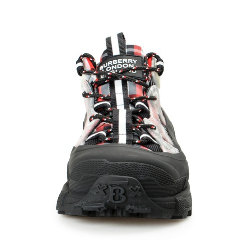 Pre-owned Burberry Men's "arthur" Low Top Hiking Boots Sneakers Shoes In Red/black/white