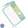 Chenille Letter Clear Bag Stuff Purse, Monogram PVC and PU Clear Zipper Pouch with Wristlet, Waterproof Portable Glitter Snacks Makeup Beach Toiletry Bag for Women Girls (STUFF-Green)