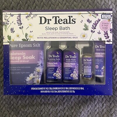 Dr Teal's Melatonin 5-Piece Sleep Bath Gift Set - Give the Gift of Better Sleep 