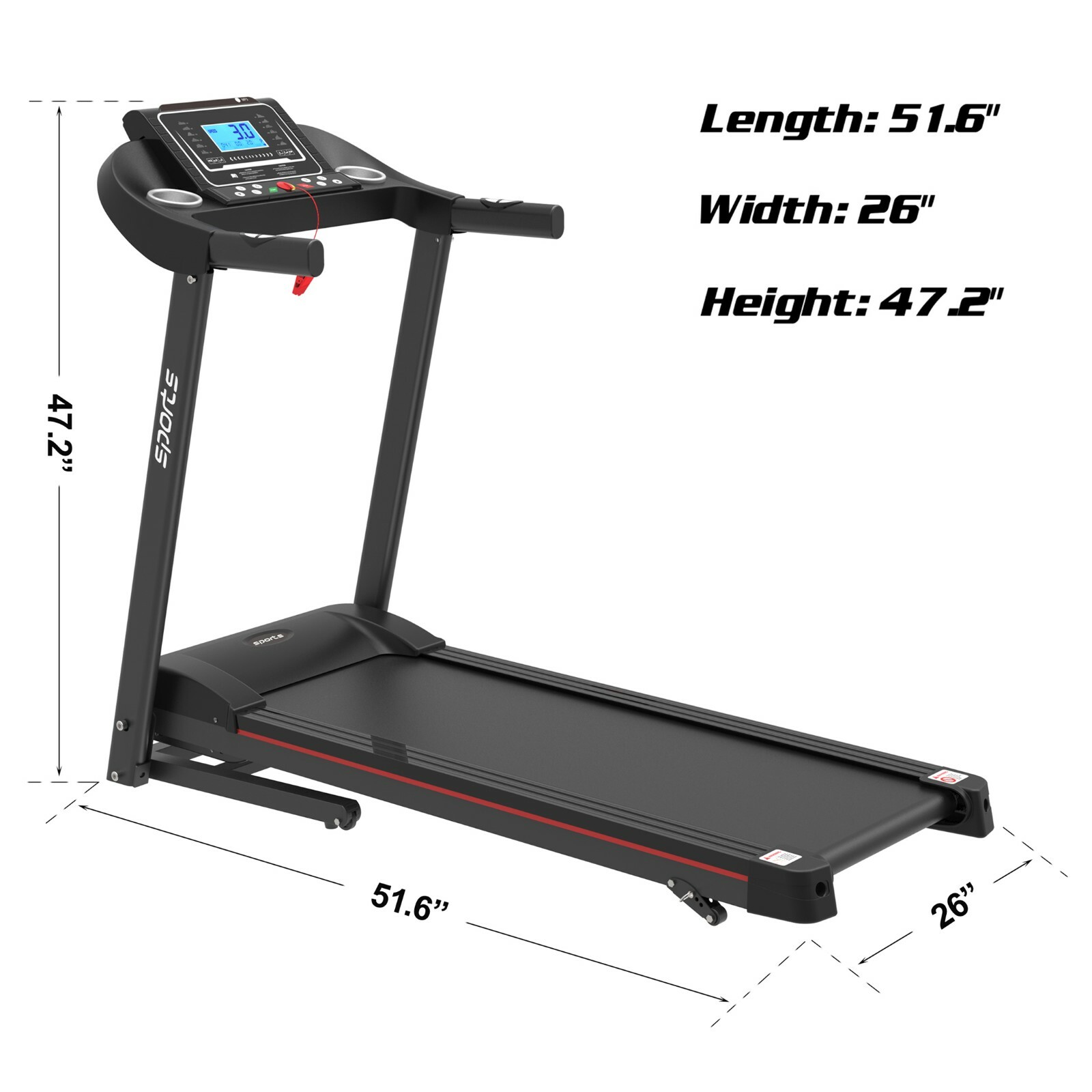 treadmill running surface width