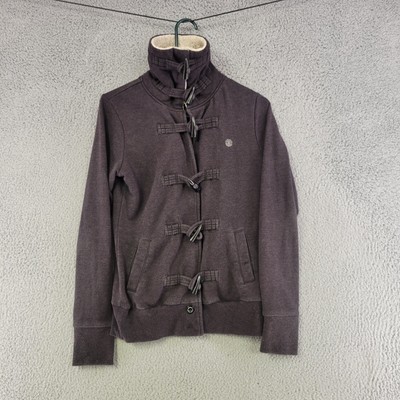 Element Jacket Women M Medium Dark Gray Snap Toggle Skateboarding Casual Pockets