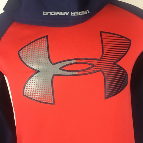 Youth Under Armour Storm/Cold Gear Hoodie Blue Red - Sz YXL