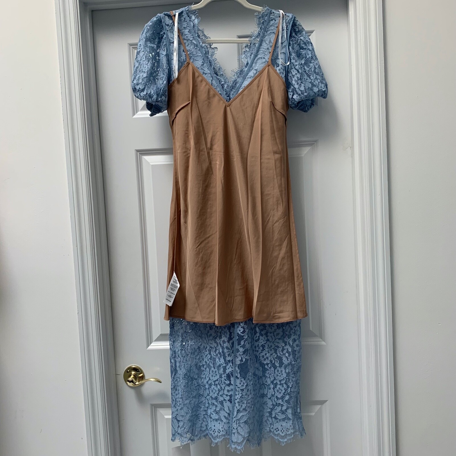 Pre-owned Self-portrait Baby Blue Light Camellia Cocktail Dress