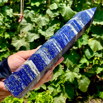 1.7LB Natural lapis lazuli crystal obelisk quartz crystal energy column