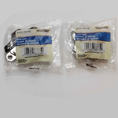 Gatehouse Aluminum Nickel Die-cast Sliding Window Sash Lock #S837-757 (PAIR)