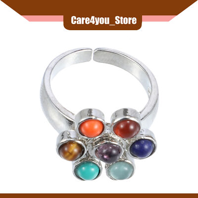 Item of 1 Faux Natural Crystals Stones Kit for Collectors Ring 7 Chakra Stones 