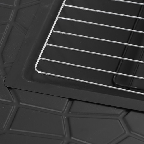 32" Outdoor Fire Pit Square Metal Firepit Backyard Stove Wood Burning with Cover