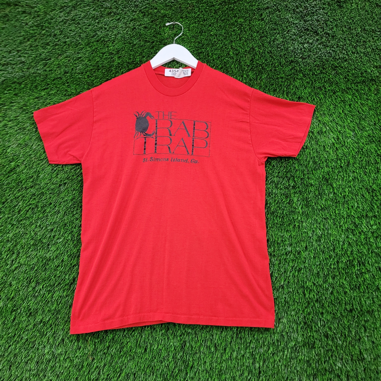 Vintage 90s Crab-Trap CrabTrap Crab Tee Shirt Medium Red Adult-Humor Innuendo