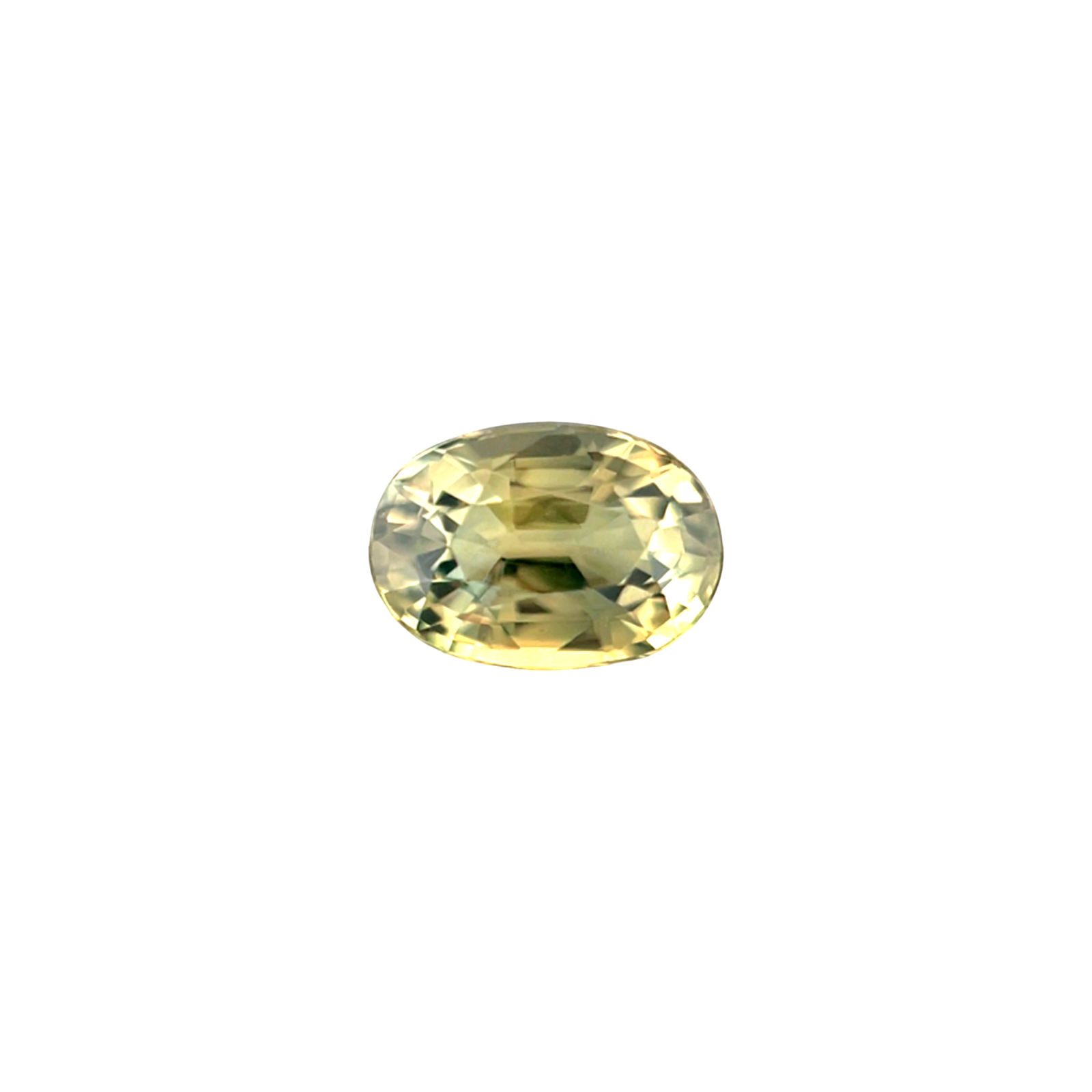 NATURAL Light Yellow Green 0.96ct THAI Sapphire Oval Cut UNTREATED Gem 6.5x4.5mm