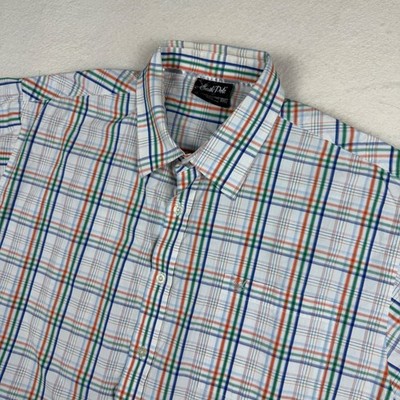 Southpole Mens XXL Short Sleeve Plaid Button Down Shirt Multi-Color Lurex Cotton