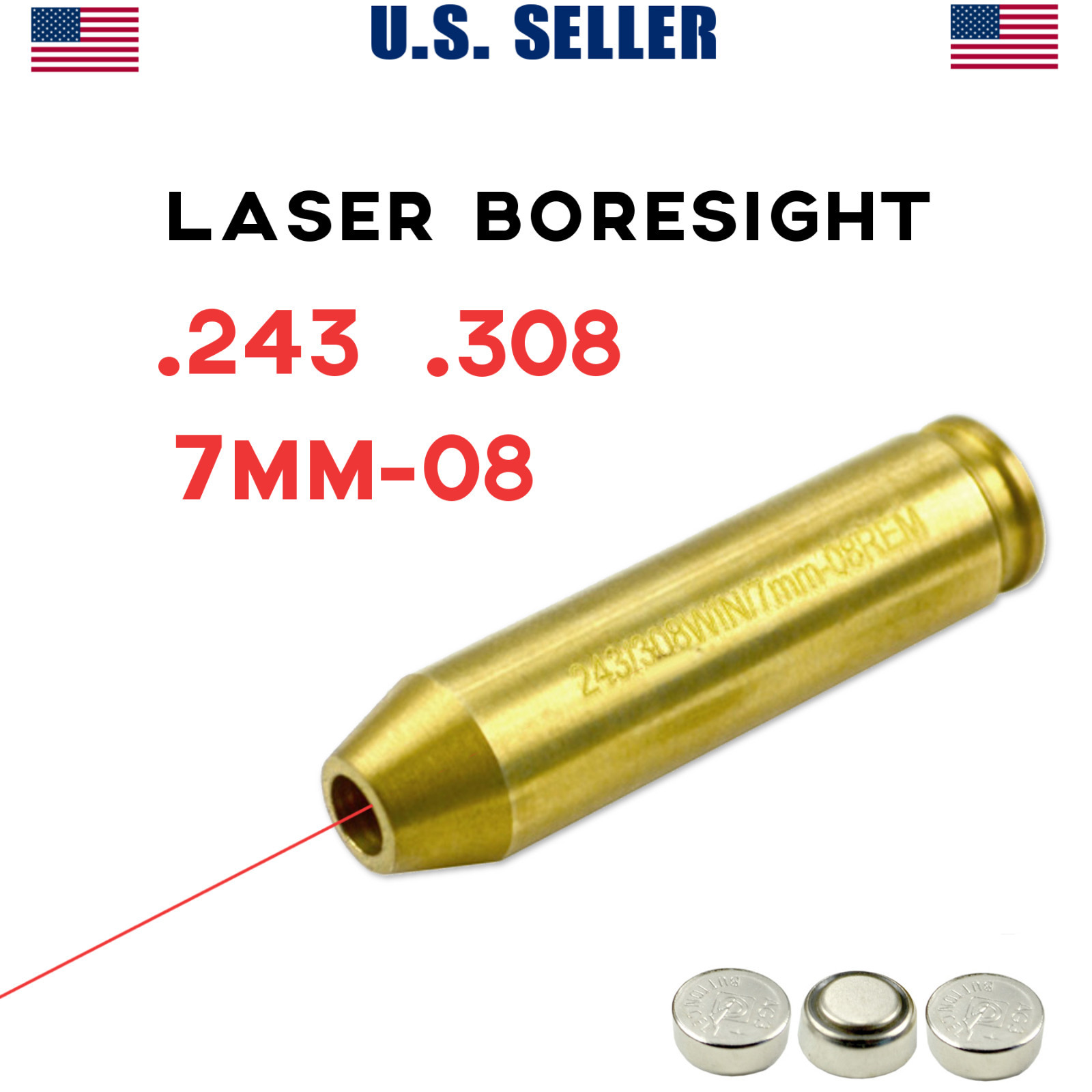 .243 .308 7mm08 Rem LASER BORESIGHT For Zeroing In Rifle Gun Scope Bore Sight 840354106887 eBay